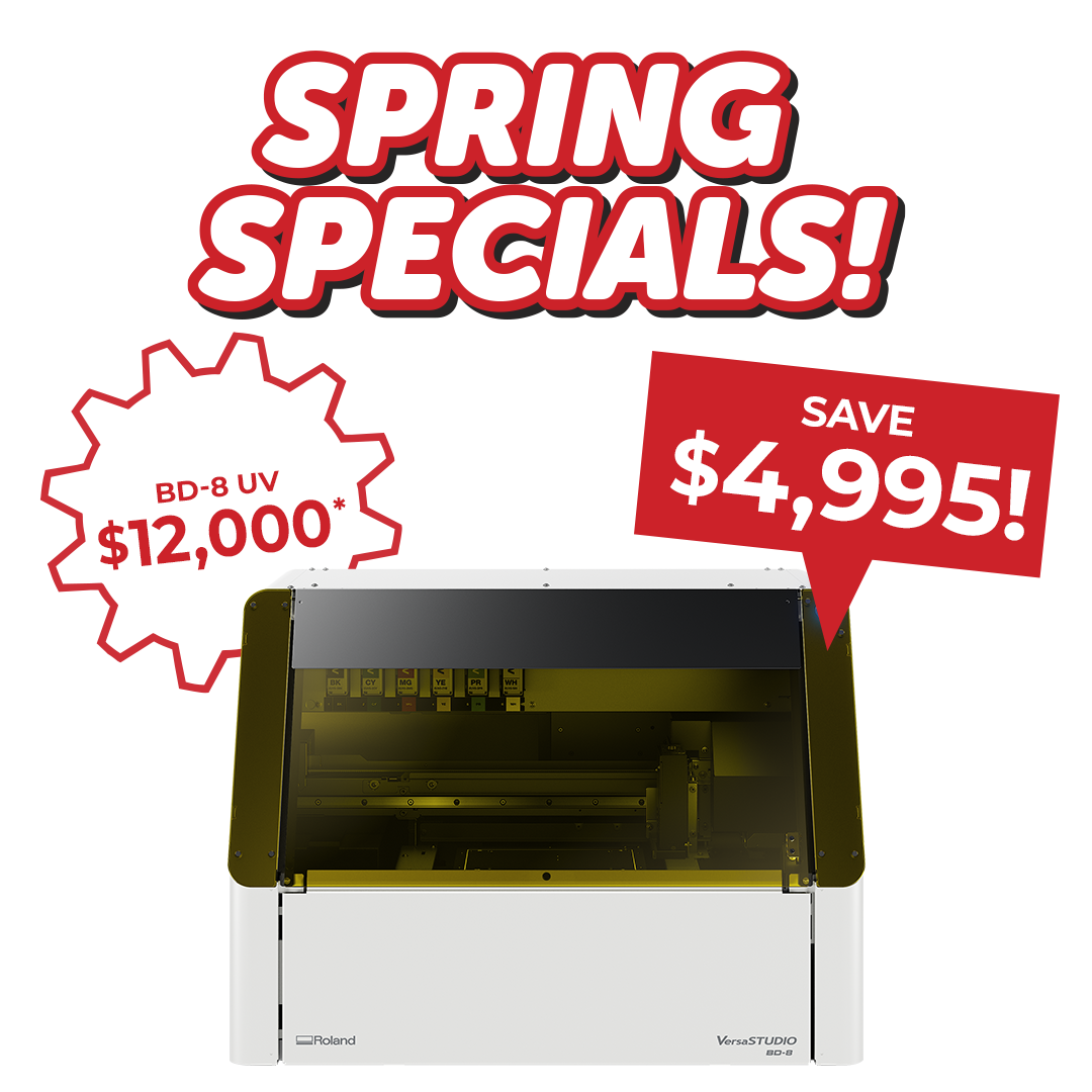 Roland DG BD-8 and BD12 desktop flatbed UV printer