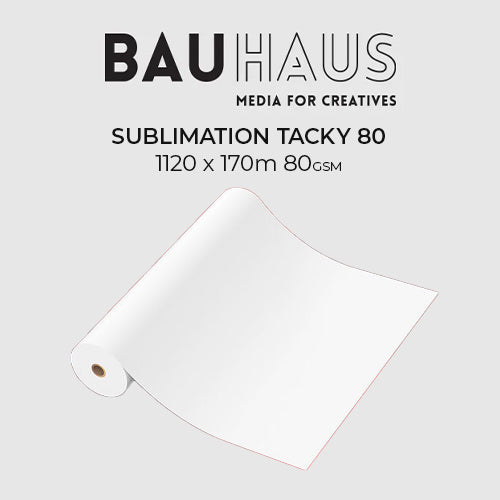 Bauhaus S-Race Tacky 80 is a Microporous Coated Sublimation Paper that transfers on all kinds of polyester materials. 