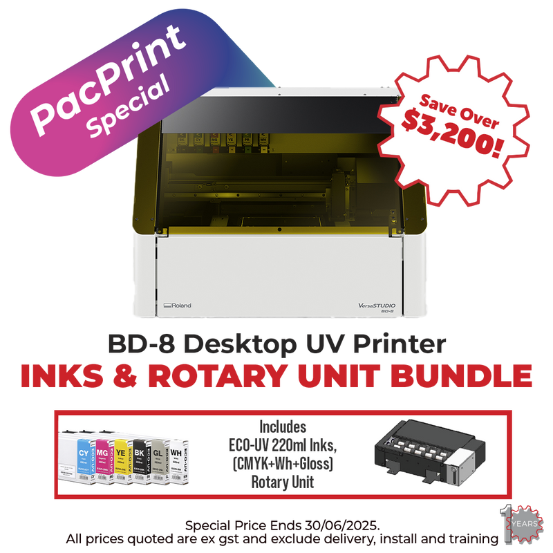 Roland DG BD-8 desktop flatbed UV printer