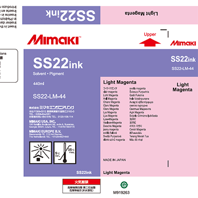 Mimaki SS22 ink cartridge packaging for light magenta color
