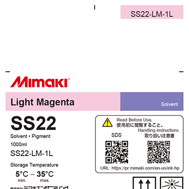 Mimaki solvent ink cartridge label for light magenta color