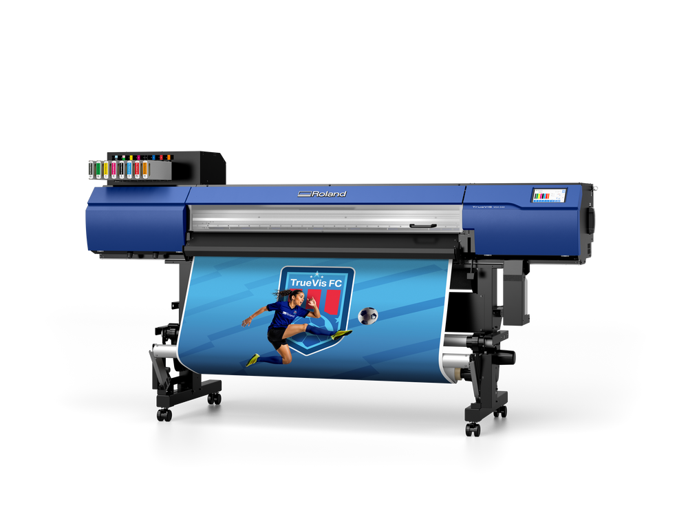 Roland TrueVIS VG4-540 digital printing machine on a white background