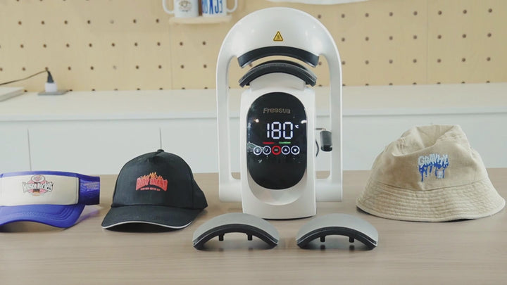 Video showcasing the different modes on the hat press