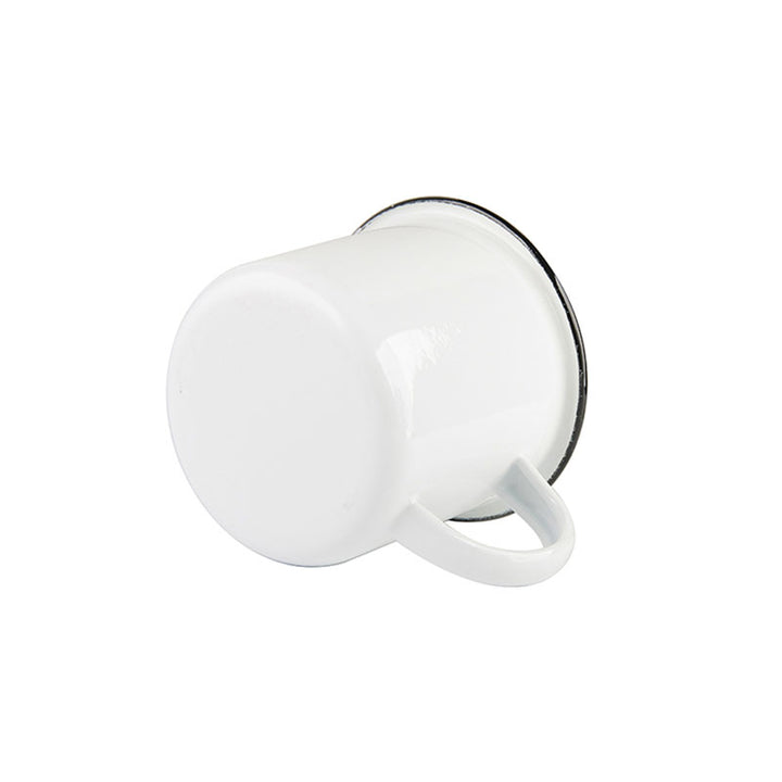 Box of 48 Enamel Coffee Mugs 350ml for Sublimation - White/Black Rim